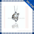 AAA 11-12mm button pearl pendant with 925s accessory necklace PP0172